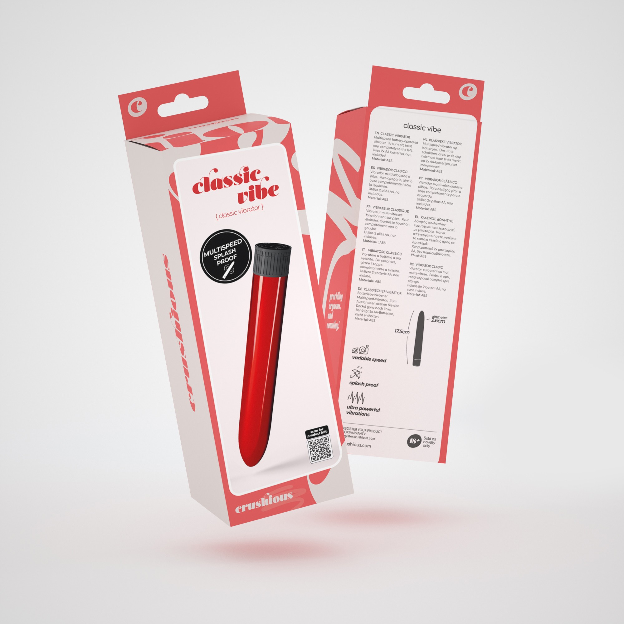 VIBRADOR CLASSIC VIBE CRUSHIOUS ROJO - Imagen 5
