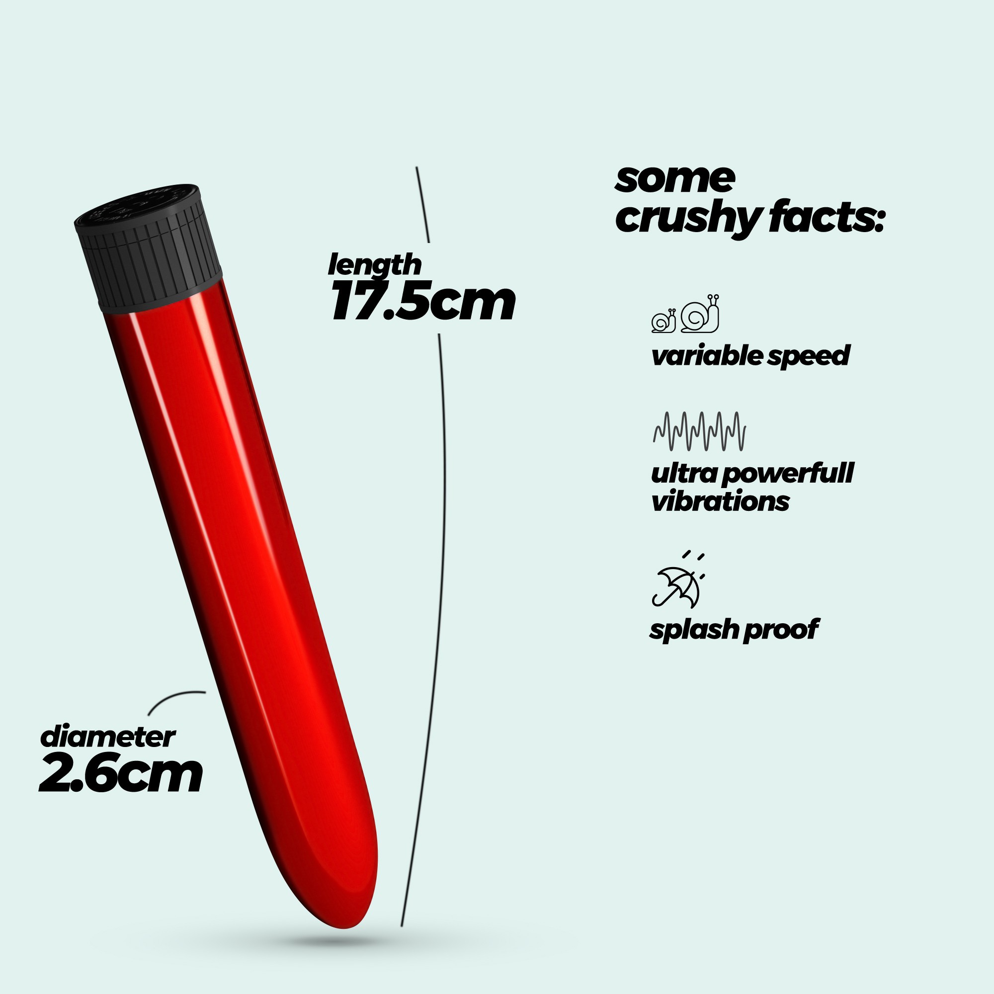 VIBRADOR CLASSIC VIBE CRUSHIOUS ROJO - Imagen 7