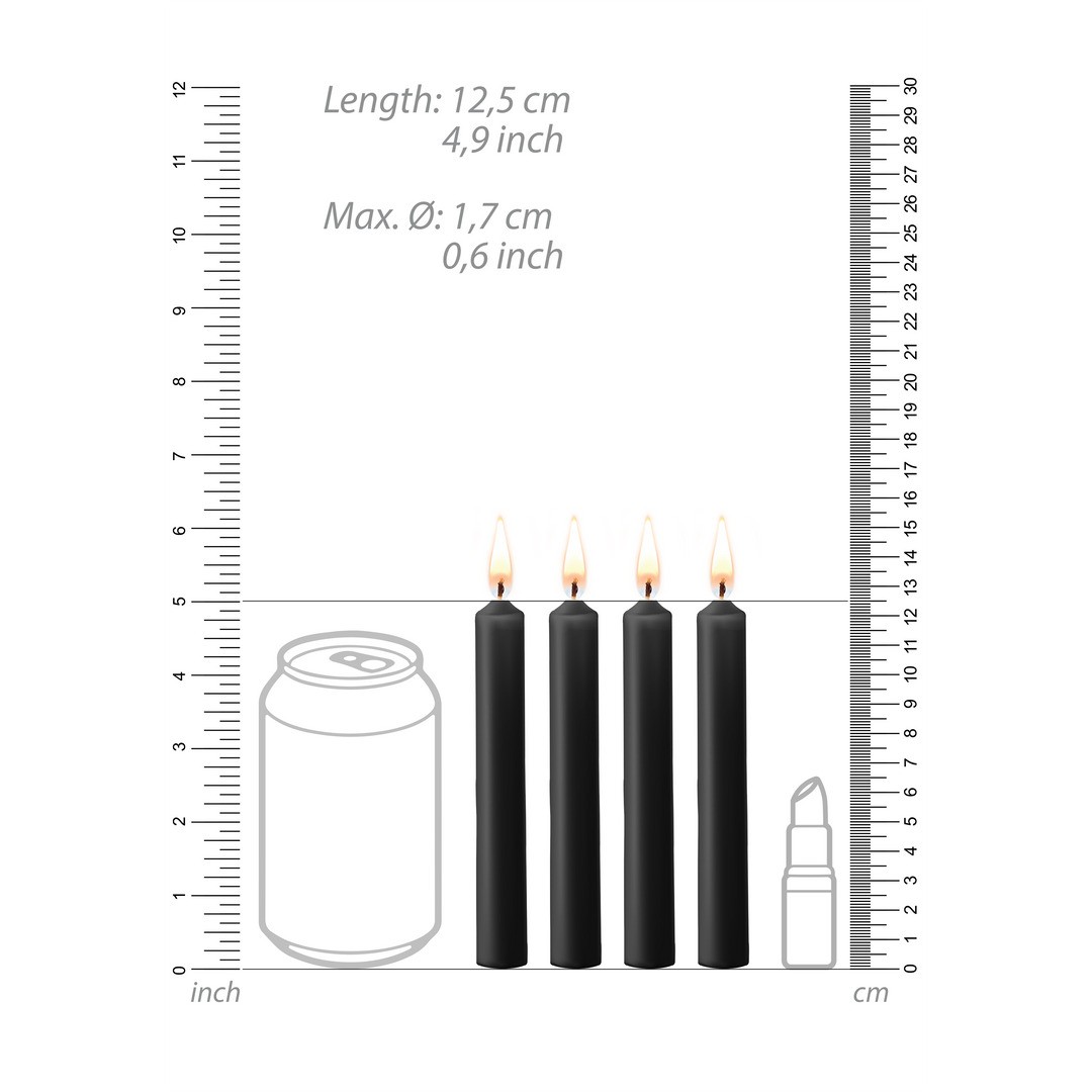 CONJUNTO DE 4 VELAS NEGRAS TEASING WAX CANDLES OUCH! - Imagen 4