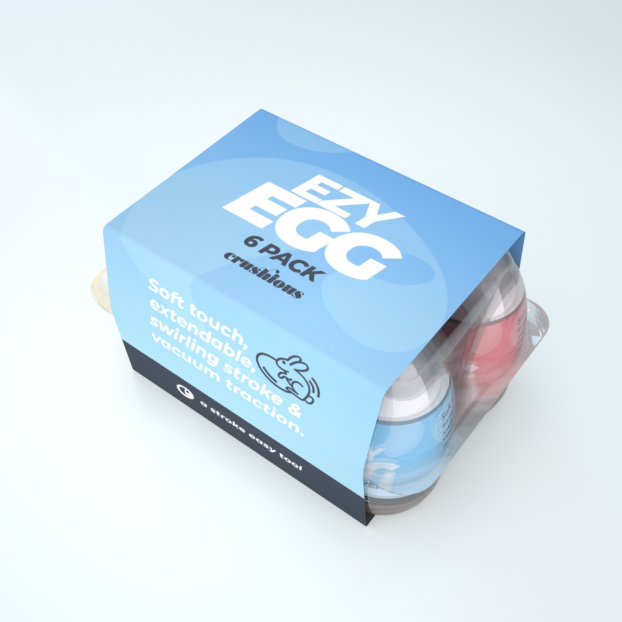 CAJA DE 6 HUEVOS MASTURBADORES EZY EGG CRUSHIOUS - Imagen 5