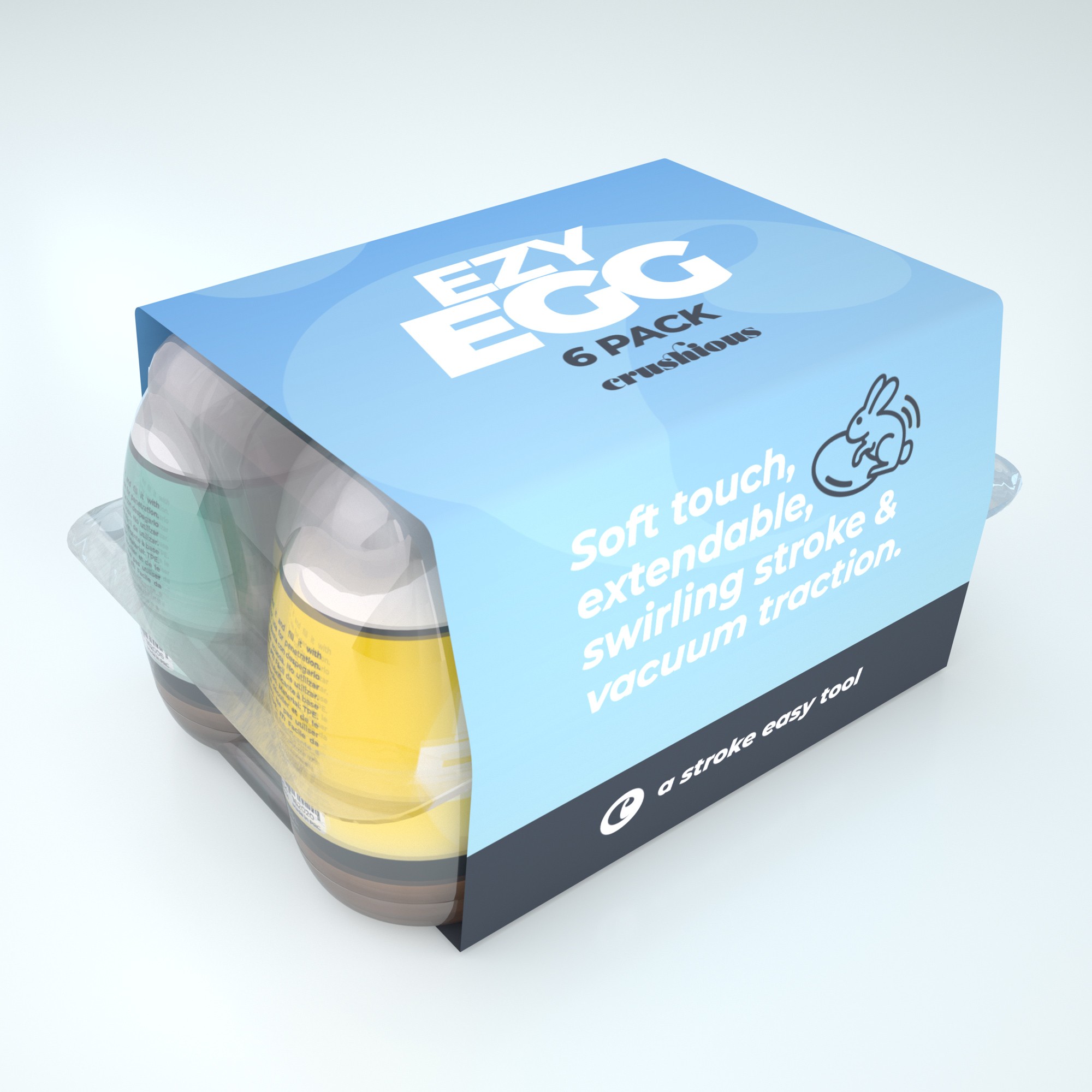 CAJA DE 6 HUEVOS MASTURBADORES EZY EGG CRUSHIOUS - Imagen 3