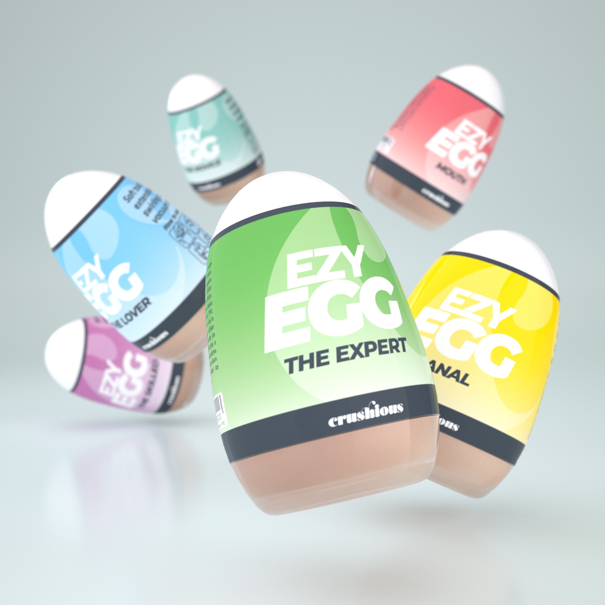 CAJA DE 6 HUEVOS MASTURBADORES EZY EGG CRUSHIOUS - Imagen 4