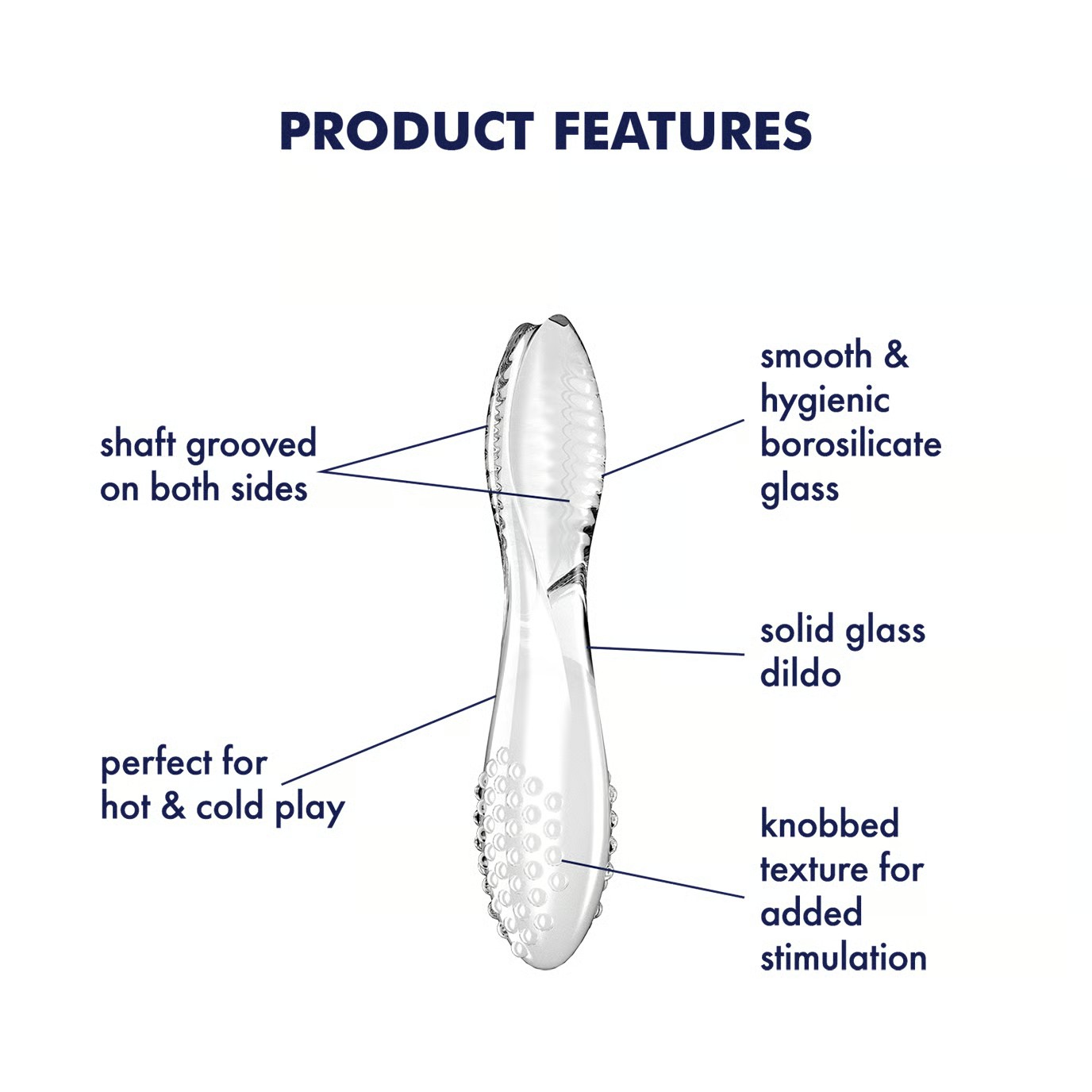 DILDO DE VIDRIO DAZZLING CRYSTAL 2 TRANSPARENTE SATISFYER - Imagen 3