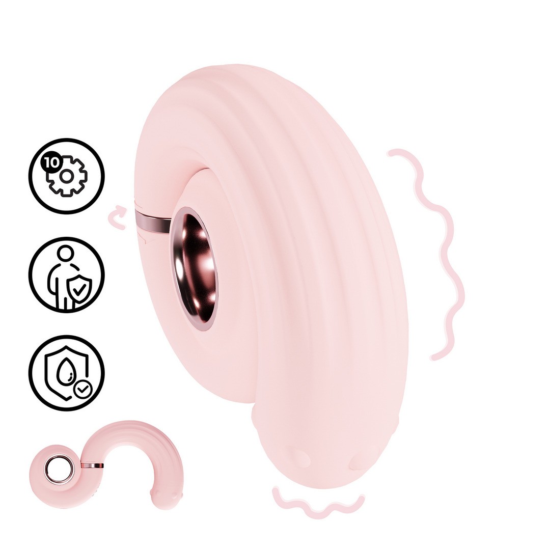 VIBRADOR CON PERLAS GIRATORIAS PERLES SWIRL ROSA LOVELINE - Imagen 5