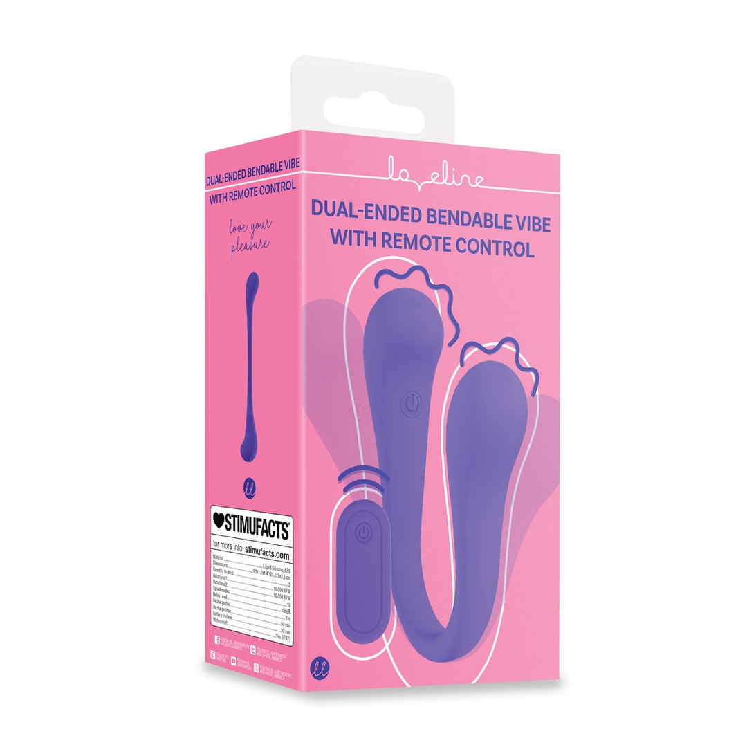 VIBRADOR FLEXIBLE CON MANDO DUAL-ENDED BENDABLE MORADO LOVELINE - Imagen 7