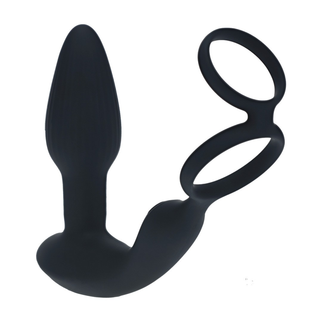 ESTIMULADOR DE PRÓSTATA VIBRATORIO CON ROTACIÓN Y ANILLO PARA PENE Y TESTÍCULOS LEVELZ