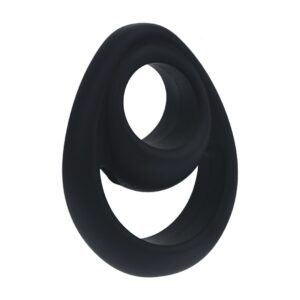 ANILLO PARA EL PENE DOBLE DE SILICONA ERGO NEGRO LEVELZ