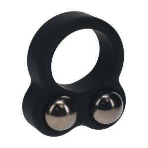 ANILLO PARA EL PENE DE SILICONA LÍQUIDA CON DOBLE PESO NEGRO LEVELZ