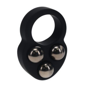 ANILLO PARA EL PENE DE SILICONA LÍQUIDA CON TRIPLE PESO NEGRO LEVELZ