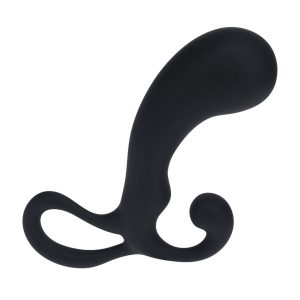 ESTIMULADOR DE PRÓSTATA EN SILICONA CON BOLBO Y ASA L NEGRO LEVELZ
