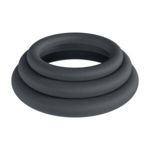 CONJUNTO DE 3 ANILLOS CLÁSICOS PARA EL PENE XS/S/M NEGRO LEVELZ