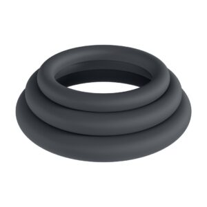 CONJUNTO DE 3 ANILLOS CLÁSICOS PARA EL PENE L/XL/XXL NEGRO LEVELZ