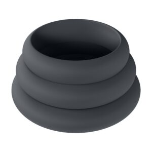 CONJUNTO DE 3 ANILLOS DE SILICONA PARA EL PENE WIDE O S/M/L NEGRO LEVELZ