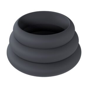 CONJUNTO DE 3 ANILLOS DE SILICONA PARA EL PENE WIDE O L/XL/XXL NEGRO LEVELZ