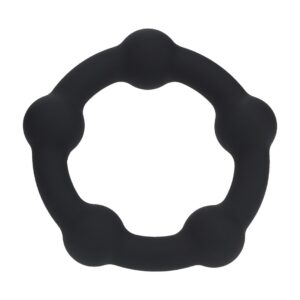 ANILLO PARA EL PENE CON PERLAS S 30 MM NEGRO LEVELZ