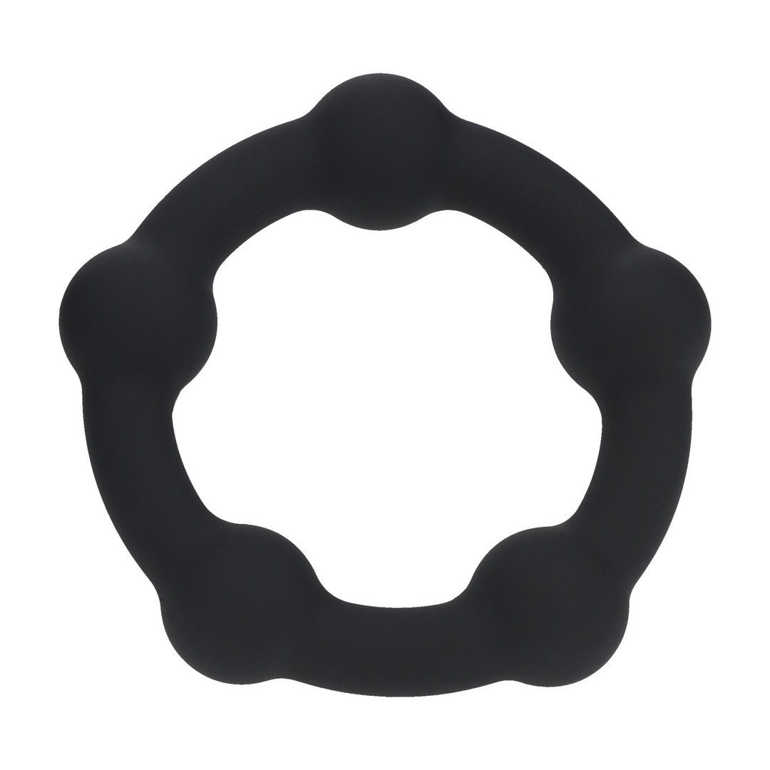 ANILLO PARA EL PENE CON PERLAS S 30 MM NEGRO LEVELZ