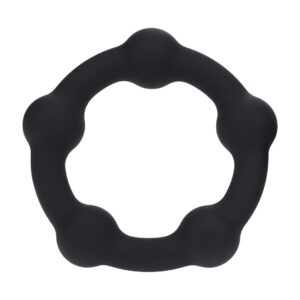 ANILLO PARA EL PENE CON PERLAS L 45 MM NEGRO LEVELZ