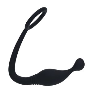 ESTIMULADOR DE PRÓSTATA CON ANILLO DE SILICONA S NEGRO LEVELZ