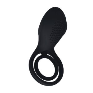 ANILLO PARA EL PENE Y LOS TESTÍCULOS CON VIBRACIÓN Y ESTIMULADOR CON ALAS NEGRO LEVELZ