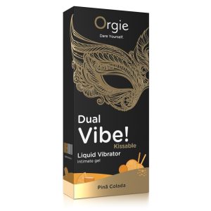 VIBRADOR LÍQUIDO CON SABOR A PIÑA COLADA DUAL VIBE 15ML ORGIE