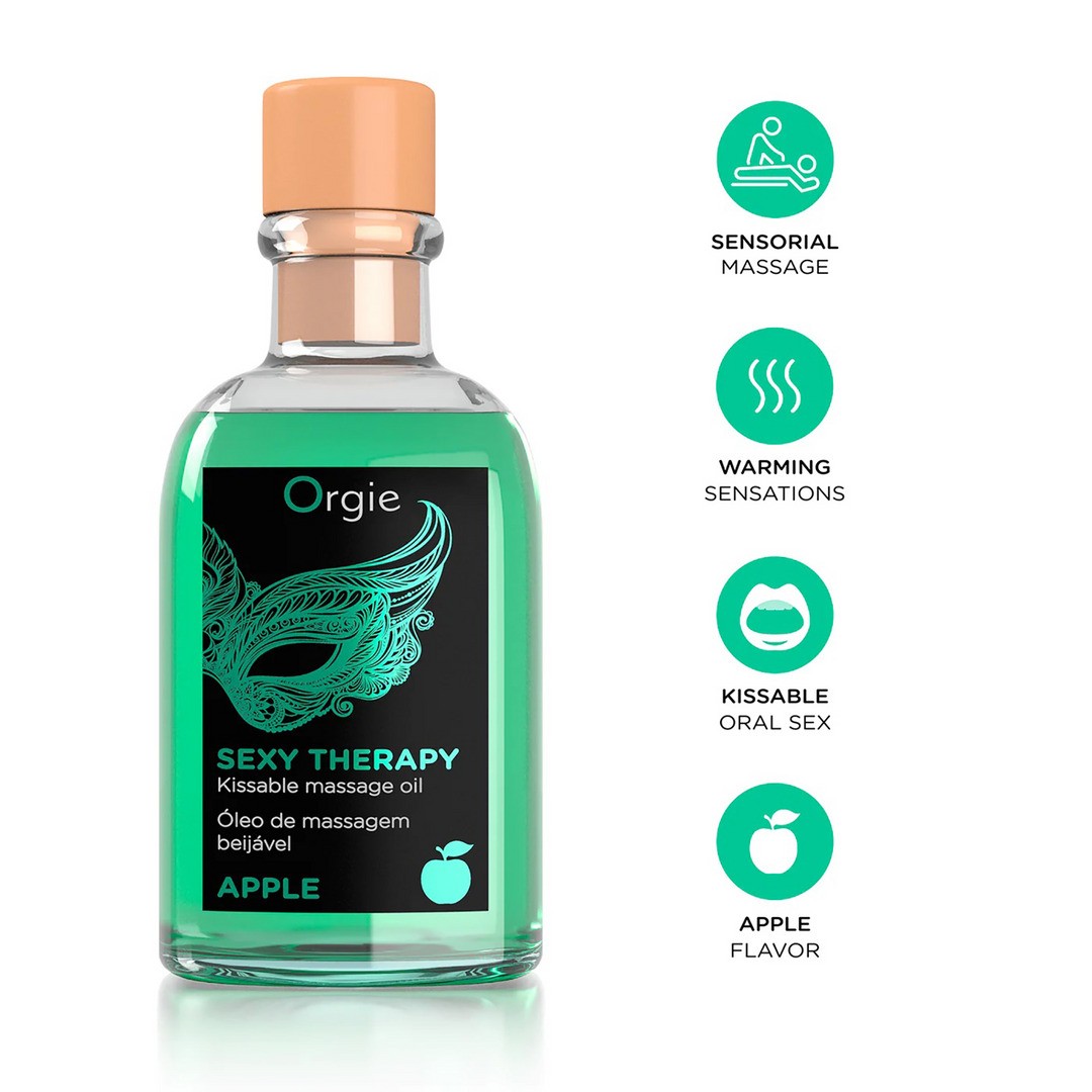 KIT DE MASAJE LIPS SEXY THERAPY DE MANZANA 100ML ORGIE