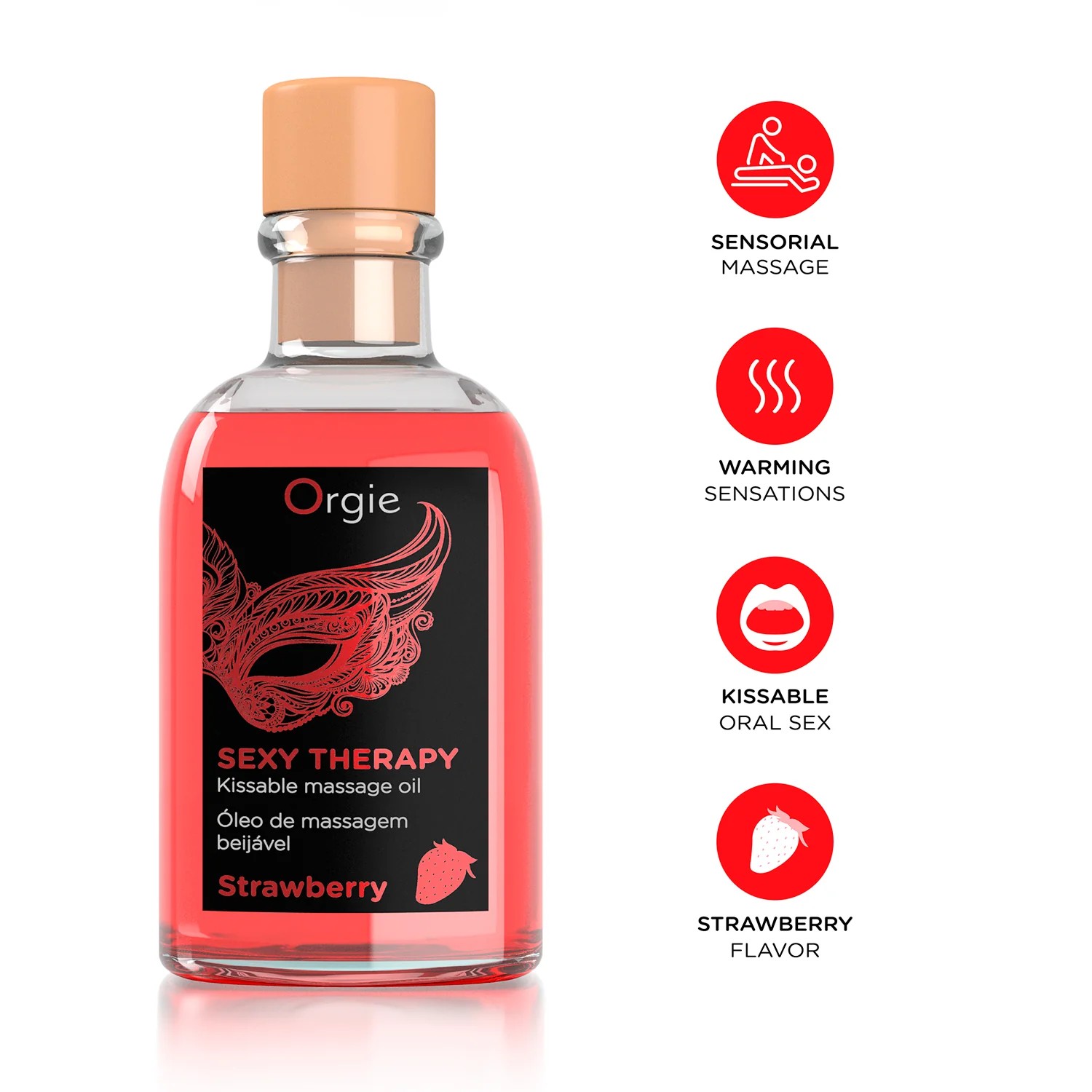 KIT DE MASAJE BESABLE SEXY THERAPY FRESA ORGIE 100ML - Imagen 4
