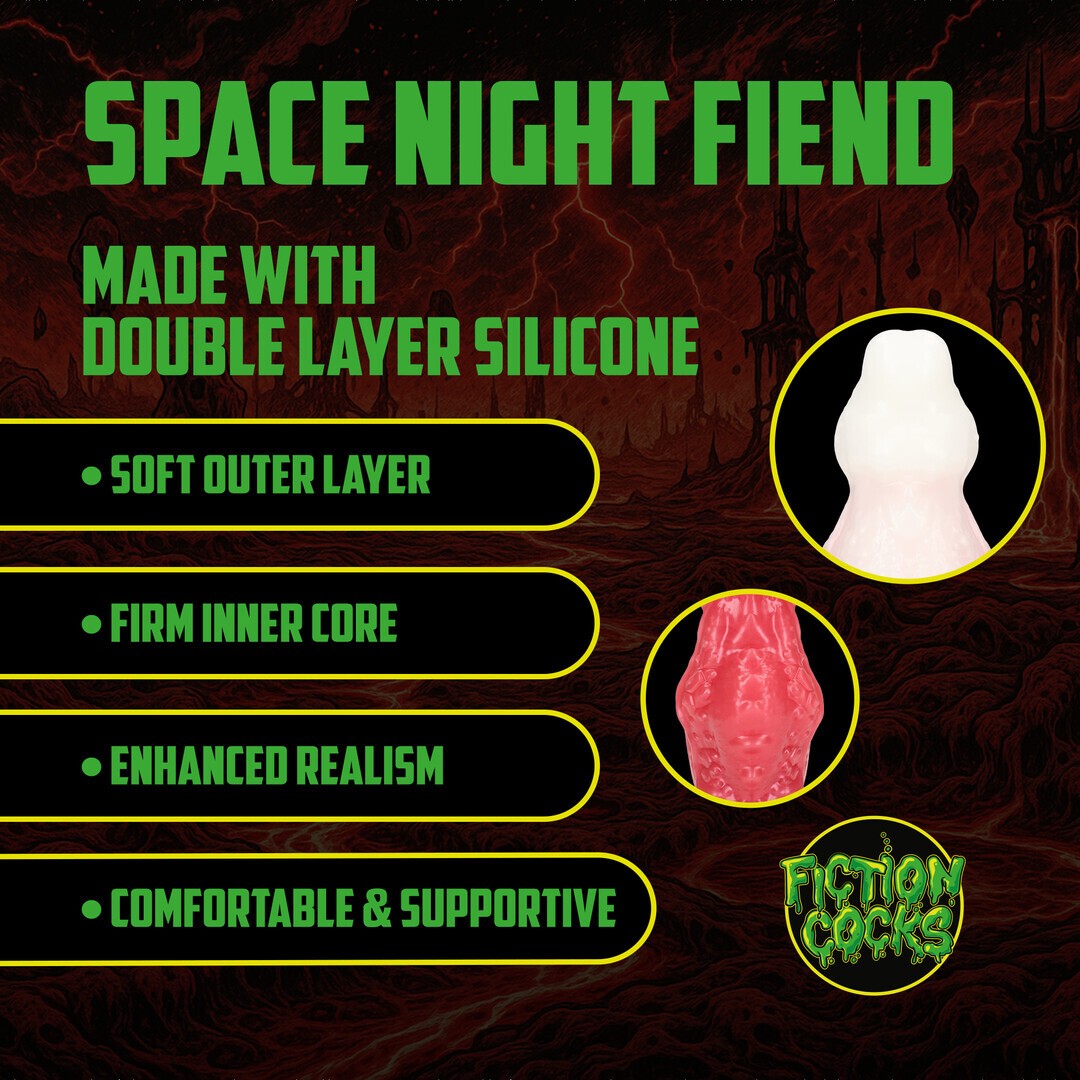 SPACE NIGHT FIEND - SILICONE DILDO - RED/WHITE