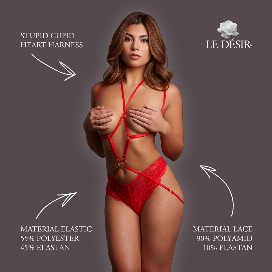 ARNÉS CORPORAL STUPID CUPID HEART ROJO LE DÉSIR - Imagen 4