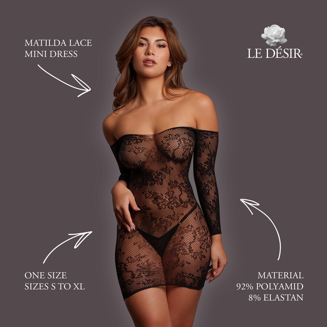 MINI VESTIDO DE ENCAJE MATILDA DE LE DÉSIR - Imagen 4