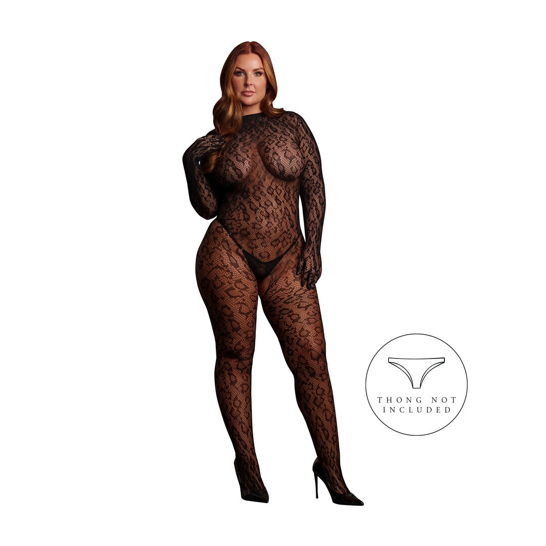 CATSUIT ROXY LEOPARD OPEN KNIT TALLA QUEEN LE DÉSIR - Imagen 6